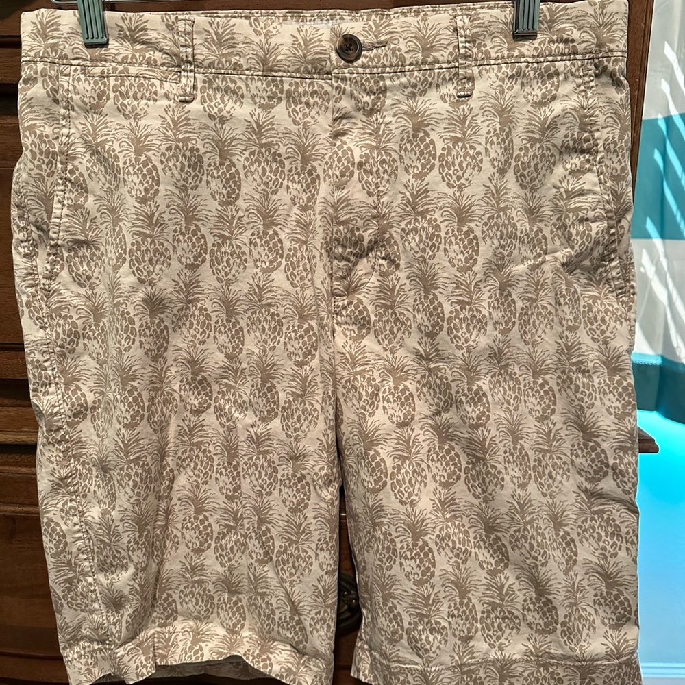 Pineapple Print Khaki Shorts